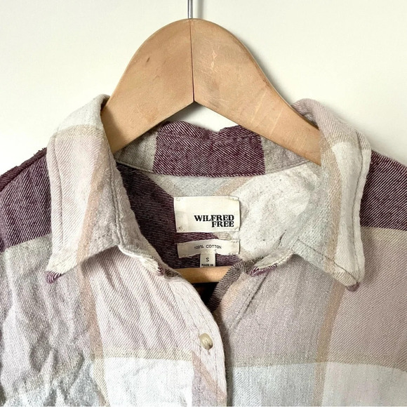 Aritzia Wilfred Free Plaid Flannel Cotton  Button Down - Picture 3 of 9